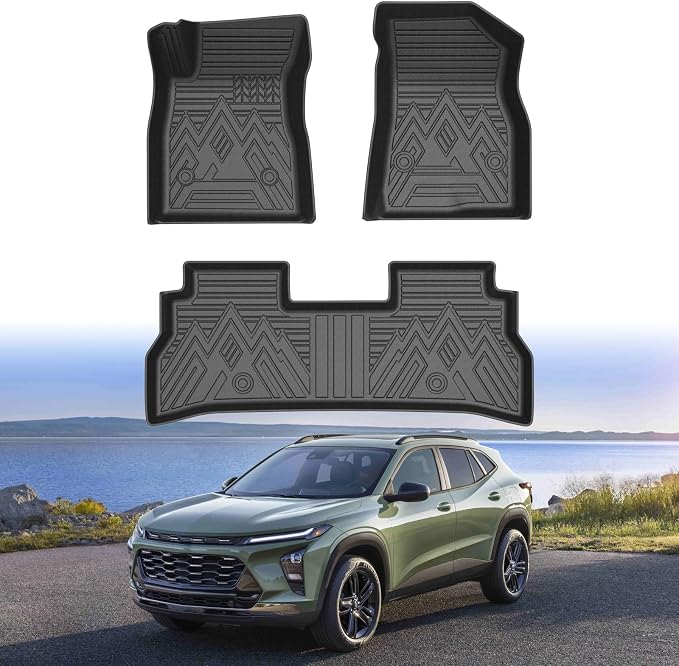 Mixsuper Floor mats fit for 2024-2026 Chevy Trax LS/1RS/LT/2RS/ACTIV & 2024-2026 Buick Envista,All Weather TPE Floor Liners Protection for Trax/Envista Accessories,2 Row Anti-Slip Car Mats, Black