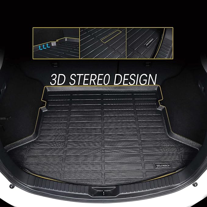 KELCSEECS® Floor Mats & Cargo Liner Custom for Acura RDX 2026 2025 2024 2023 2022 2021 2020 2019,All Weather Protection TPE Floor Liners Front& Rear Row Full Set Acura RDX Accessories Black