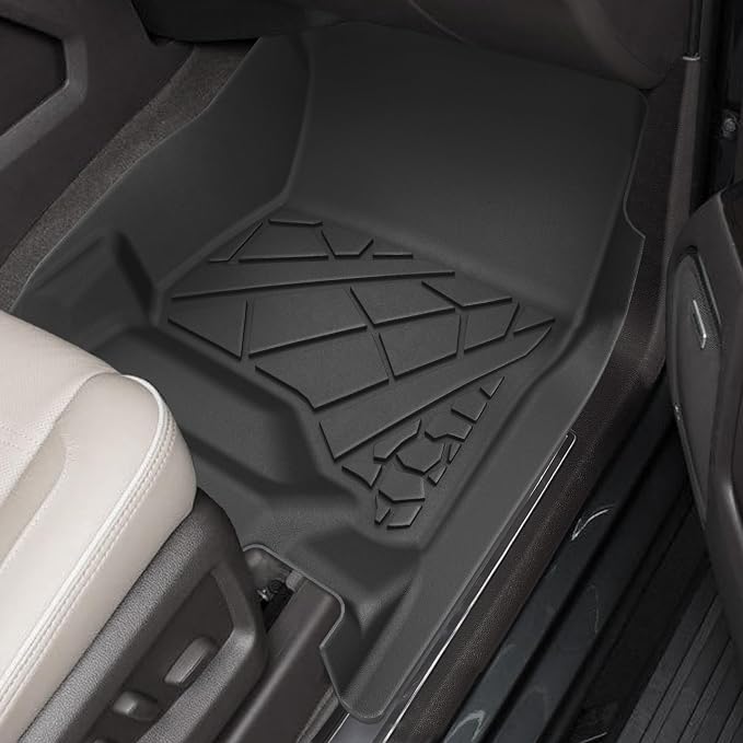 KARPAL Floor Mats for 2015-2020 Chevy Suburban & GMC Yukon XL (Not for Yukon) with 2nd Row Bucket Seats (7seats), All-Weather TPE Custom Fit Floor Liners Car Accessories