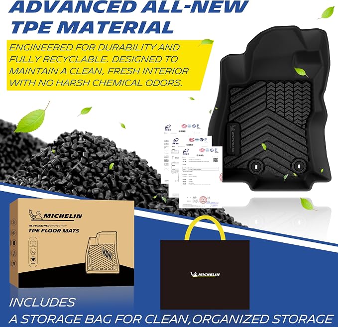 Michelin Vehicle Mats for 2025-2026 Subaru Forester Gas (4 Piece) | Not Fit Hybrid & 2025 Wilderness, All-Weather TPE Custom Fit Liner, Premier