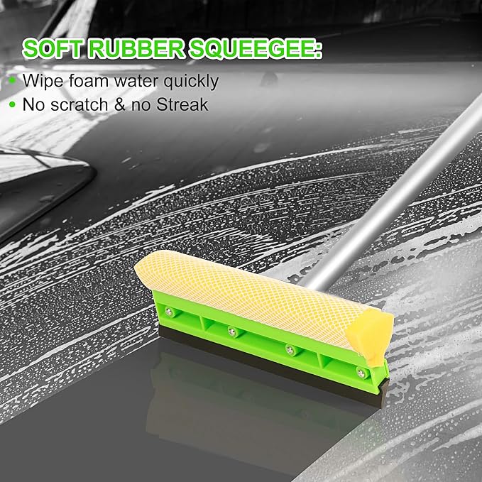 Wontolf 17pc Car Wash Kit, Car Cleaning Kit with Car Wash Brush Long Handle, Car Wash Soap, Interior Cleaner, Wheel Cleaner, Window Squeegee, Car Interior Detailing Kit for Cars Trucks RVs SUVs