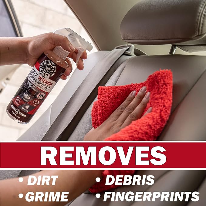 Chemical Guys, Total Interior Cleaner & Protectant, Black Cherry, 16 oz | Cleans leather, vinyl, plastic and glass in one step with a Black Cherry scent and a fresh, factory-style finish