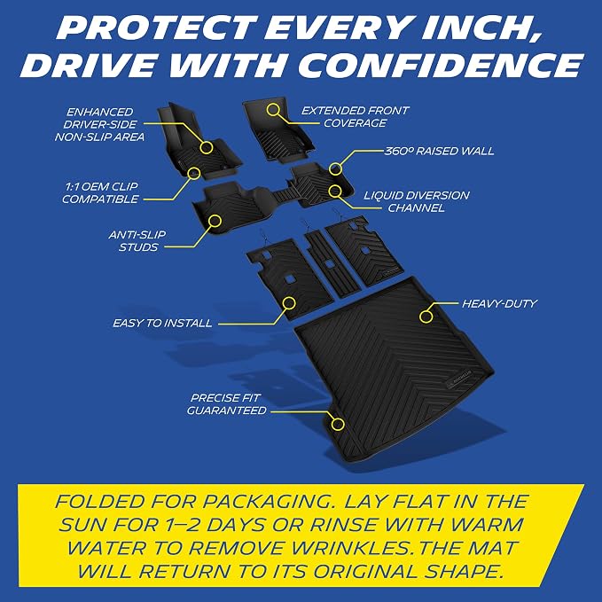 Michelin Vehicle Mats for 2025-2026 BMW X3 G45 30 xDrive/M50 xDrive | Custom Fit, Non-Slip, All-Weather TPE Liner, Premier Series Floor/Trunk/Backrest, 7 Piece
