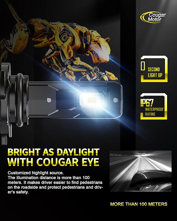 Cougar Motor 9006 Fog Bulbs, Non-Polarity Offroad Auxiliary Bulbs ATV UTV Quick Install Plug-N-Play, Pack of 2