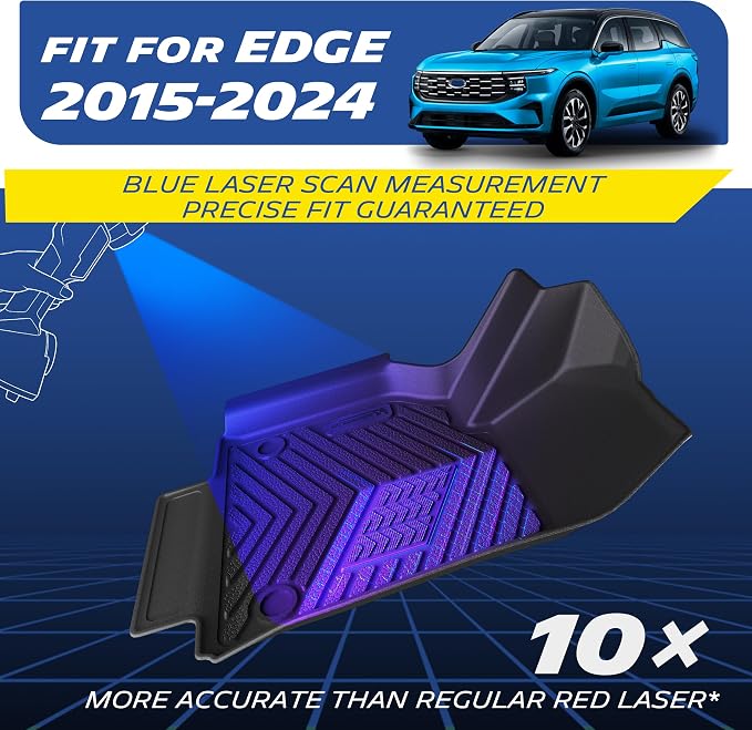 Michelin Vehicle Mats, All-Weather TPE Custom Fit Liner for 2015-2024 Ford Edge (3 Piece), Premier