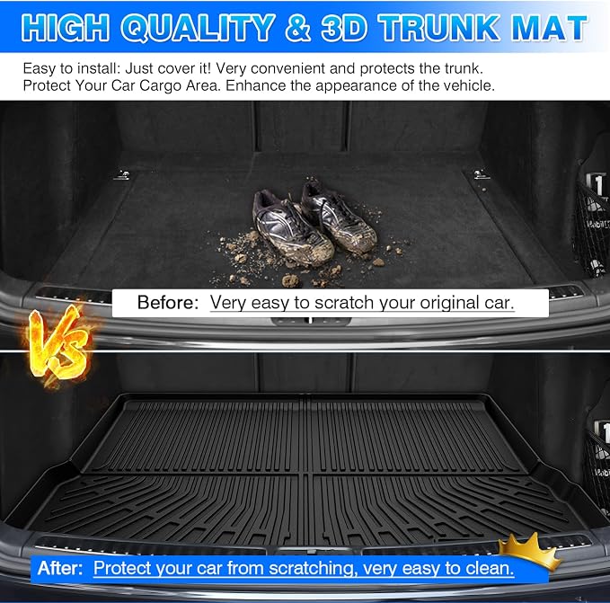 Macan Cargo mat - Trunk Mat for Porsche Macan 2014-2026, All Weather Trunk Mat for Macan Accessories, Heavy Duty Rubber Mats, Car Accessories