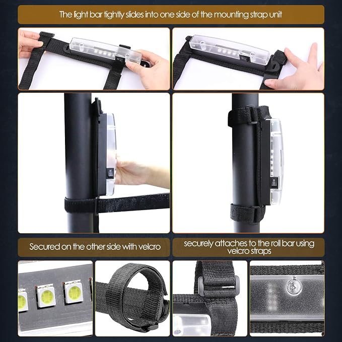 Nirider UTV Interior Light Universal Roll Bar Mount LED Lights Utility Roll Cage Lights Courtesy Interior Dome Light for UTV ATV Polaris RZR Can-Am Truck Car Off Road Vehicle