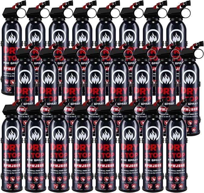 24pcs Fire Extinguisher for Home - Dry Stop Fire Extinguisher Spray, 600g Dry Chemical Fire Extinguisher for Kitchen, Car & Home | Portable, Fights Grease, Electrical & Vehicle Fires
