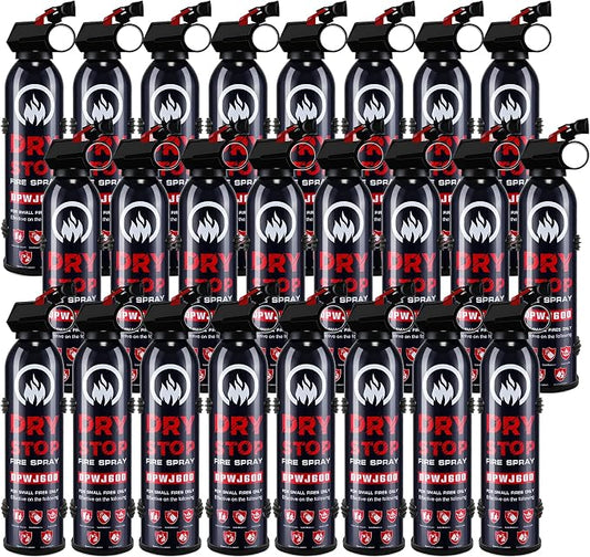 24pcs Fire Extinguisher for Home - Dry Stop Fire Extinguisher Spray, 600g Dry Chemical Fire Extinguisher for Kitchen, Car & Home | Portable, Fights Grease, Electrical & Vehicle Fires
