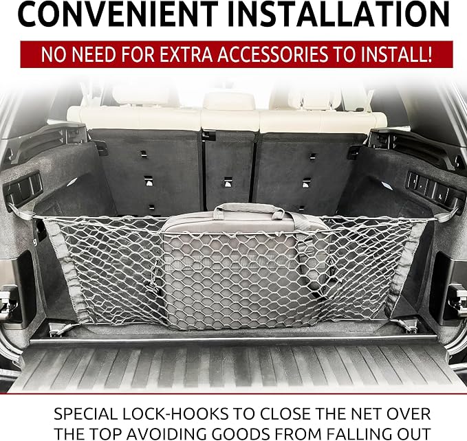 Envelope Style Trunk Cargo Net Black for BMW X5 G05 2018-2026 - Car Accessories - Premium Trunk Organizers and Storage - Cargo Net for SUV - Vehicle Carrier Organizer for BMW X5 G05