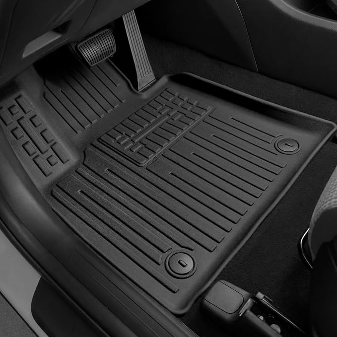 Floor Mats for 2021-2023 Hyundai Santa Fe Gas Accessories | Full-Coverage Set with Integrated Cargo Liner & Backrest Protector, Odorless & Durable, All-Weather Protection, 3D Laser Fit
