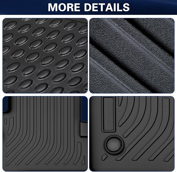Floor Mats for 2015-2019 Ford Explorer Bench Seating (No Fit Bucket Seating),All-Weather TPE Rubber Floor Mats Fits 1st & 2nd & Row,Anti-Slip Floor Liners Full Set Automobile mats Accessories Black