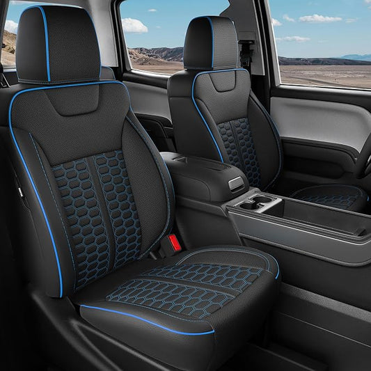 Custom Seat Covers for 2014-2018 Silverado/Sierra 1500 Crew Cab | Fits 2500/3500HD 2015-2019, Jump Seat Cover(armrest storage only), Faux leather, Waterproof, Scratch-resistant, Easy-clean