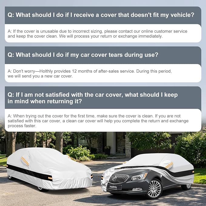 10 Layers Sedan Car Cover Custom Fit for Buick Lacrosse (2004-2020), Waterproof All Weather for Automobiles, Outdoor Full Cover Sun Dust Rain Protection with Cotton. Silver