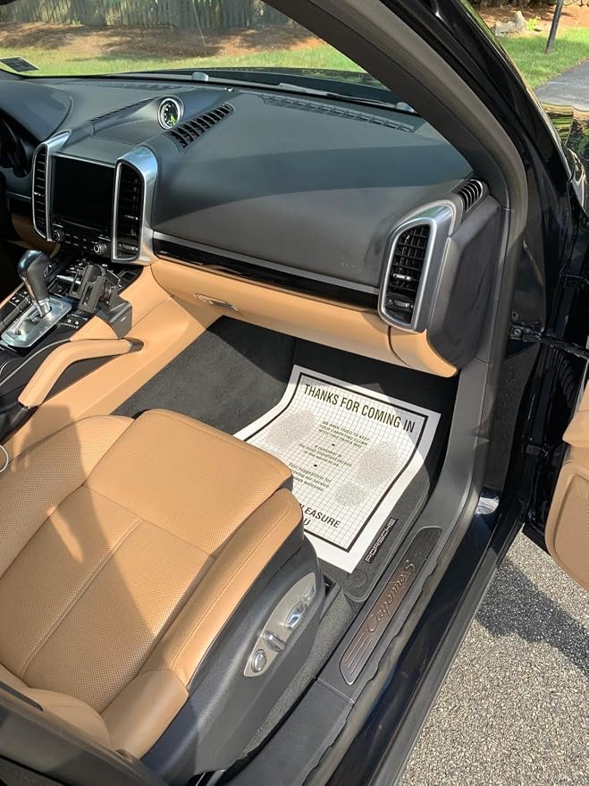 50Pcs Heavy Duty Disposable Auto Paper Floor Mats,Automotive Mat Covers Protector Detailing Detail Wash Temporary Sticky 16" W x 20" H,Vehicle Carpet Protector for Dealer and Car Wash