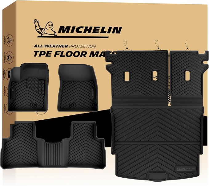 Michelin Vehicle Mats, All-Weather TPE Custom Fit Liner for 2021-2026 Nissan Rogue (4 Piece A), Not for Sport/PHEV, Premier