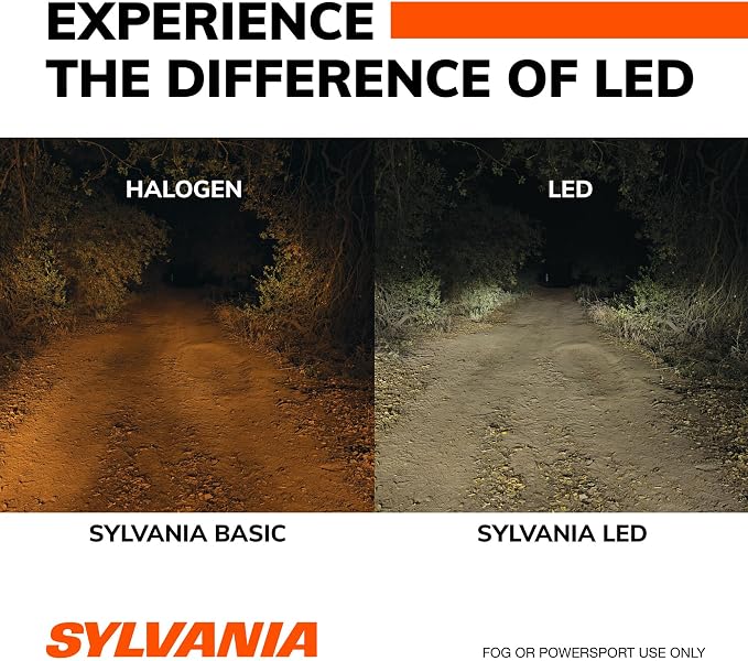 SYLVANIA - H11 LED - Fog Lights For Cars and Trucks - Headlight Bulbs for Off Road Powersports - 6000k Cool White LED Light - Long-Lasting Bulbs - No Polarity - DIY Upgrade