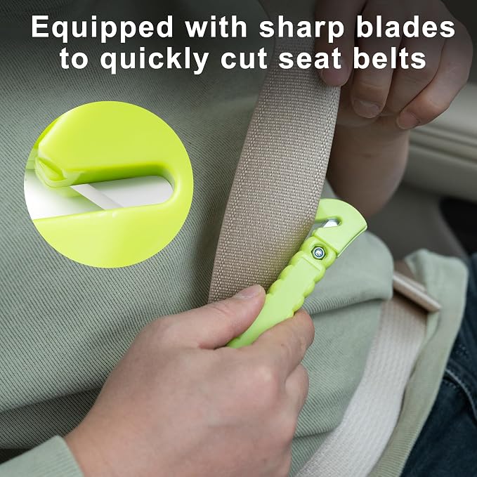 Car Window Breaker Hammer and Seat Belt Cutter 2-in-1，Emergency Escape Tool | Car Accessories, Auto Car Escape Tool，Safety Hammer for Family Rescue and Auto Traffic Accident Emergency Escape, 2 Packs