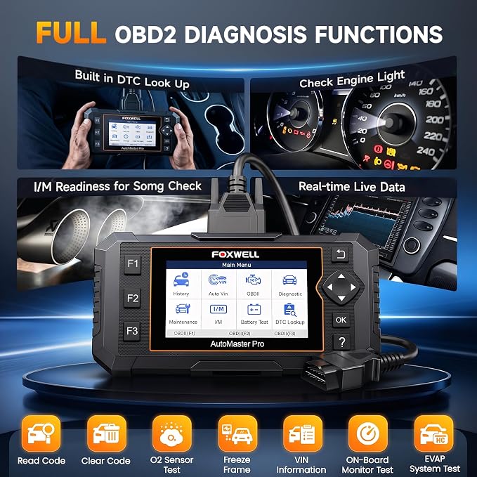 2026 FOXWELL NT624 Elite OBD2 Scanner, All-System 8 Resets Code Reader | Upgraded from NT604/NT614, ABS Bleeding, EPB, Oil, BMS, SAS, Throttle, Injector & DPF Scan Tool, Auto VIN,for DIY Mechanics