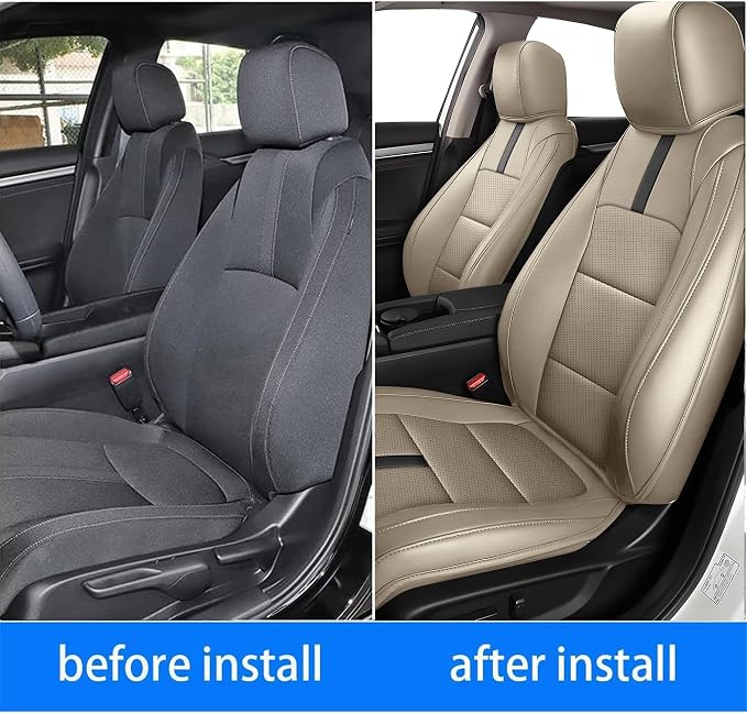 AOMSAZTO Seat Covers for Honda Civic Hatchback 2022-2024 Full Set Burgundy | Custom Fit Sport LX & Hatchback Hybrid Sport Seat Covers, Water Resistant Faux Leather, Pet friendly, Anti-scratch