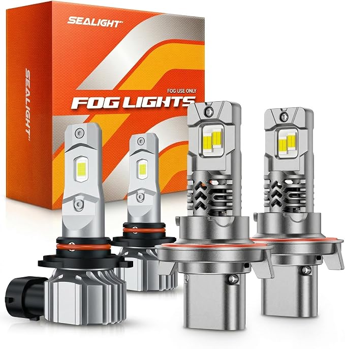 SEALIGHT H13 H10 LED Bulbs Combo, 68000 Lumens Super Bright for Ford F-150 (2004-2014),Plug & Play, Pack of 4