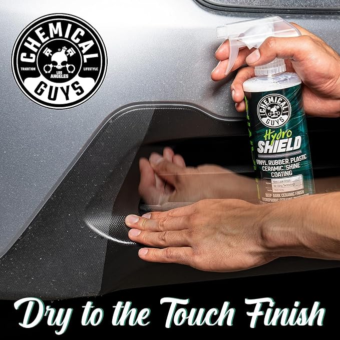 Chemical Guys, HydroShield Vinyl, Rubber & Plastic Ceramic Coating, 16 oz | Ceramic shine coating revives interior and exterior trim, tires and plastic, adding gloss and a protective layer