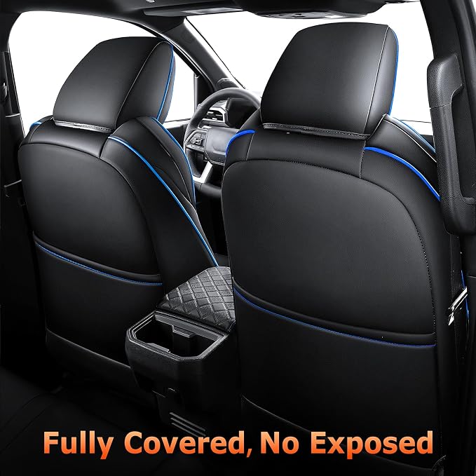 Leather Seat Covers Custom Fit for Tacoma Gen 4th (2024-2026) Double Cab | Custom Fit for SR, SR5, TRD PreRunner, TRD Sport, TRD Off-Road, Limited, Trailhunter - Fully Covered - Fit Like a Glove