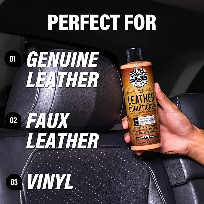 Chemical Guys, Vintage Series Leather Conditioner for Car Interiors, 16 oz | Nourishes and conditions natural, synthetic and faux leather seats, keeping them soft, supple and protected
