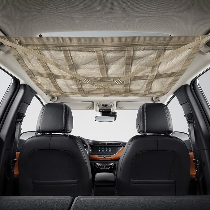 Car Ceiling Cargo Net, Strengthen Load-Bearing Car Roof Storage Organizer,Reduce Sagging of Car Roof Mesh Storage Organizer,Camping Gear Must Haves Cargo Net for Car
