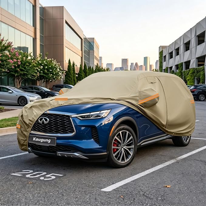 Kaugung Custom Fit Car Cover for Infiniti QX60 JX35 (2013-2026), Heavy Duty All Weather Waterproof Outdoor SUV Cover, Sun Rain UV Protection with Driver Door Zipper, Mirror Pockets & Air Vents