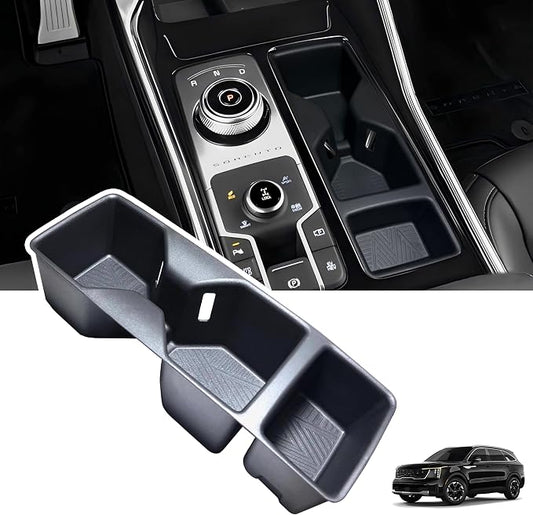 Center Console Cup Holder for Kia Sorento 2021 2022 2023 2024 2025 2026 Accessories Cup Holder Inset TPE Drink Holder Organizer Cupholder Protector Mats Pad Interior Decoration Black