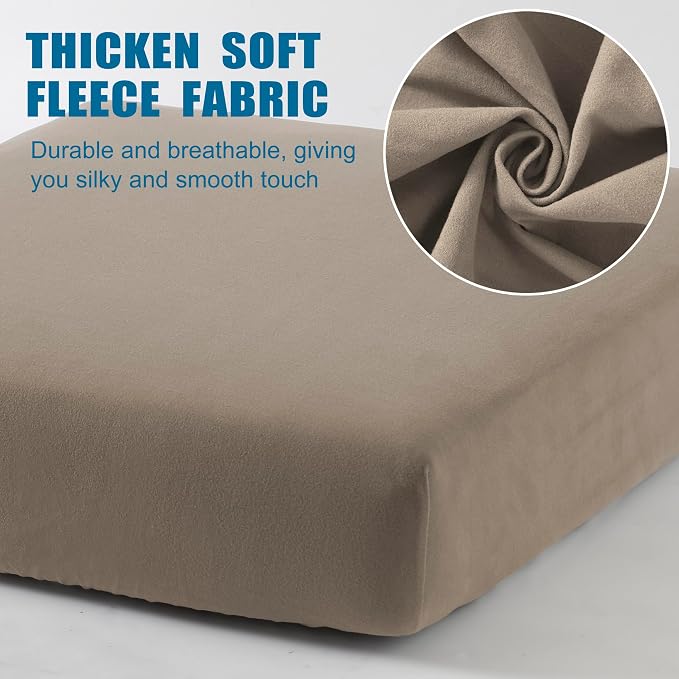 Waterproof Couch Cushion Covers Sofa Seat Cover, Stretch Sofa Cushion Slipcovers for Sectional Sofa, Reversible Furniture Protector Covers for Kids Pets, Washable(Large, Sand)