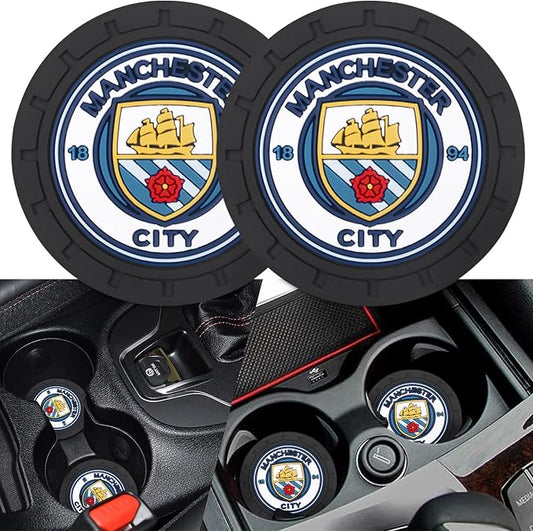 Cup Holder Insert Coaster for Manchester City UEFA UCL Fans,Anti Slip Car Cup Coaster Interior Accessories