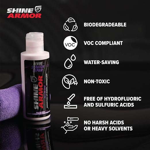 SHINE ARMOR Car Scratch Remover Repair Protection & Swirl Remover Polish 4oz