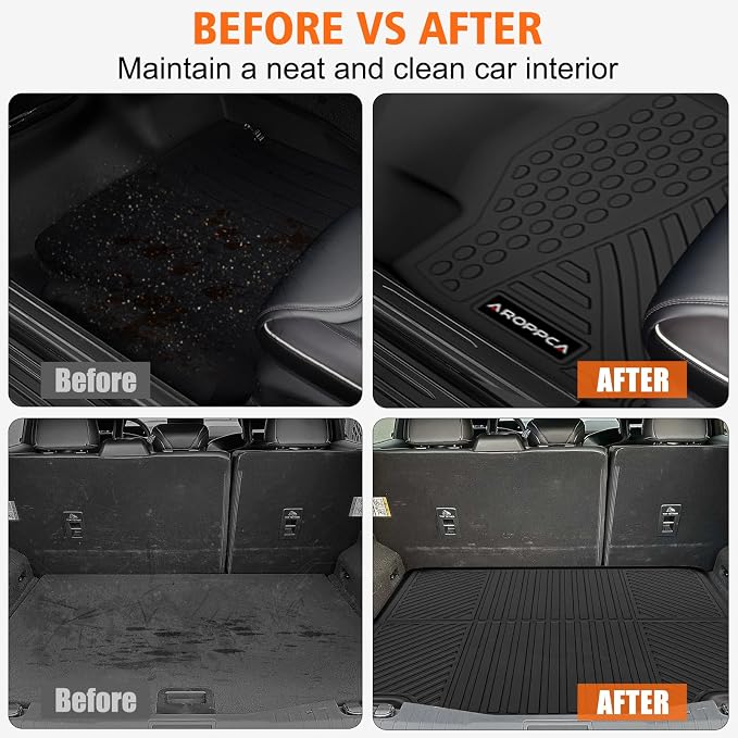 All Weather Floor Mats Cargo Liner for Chevy Malibu 2016-2023 2024 2025, TPE Rubber Floor Liners Anti-Slip Full Set with Door Sill Protectors Automotive Mats for 2025 Chevy Malibu Accessories