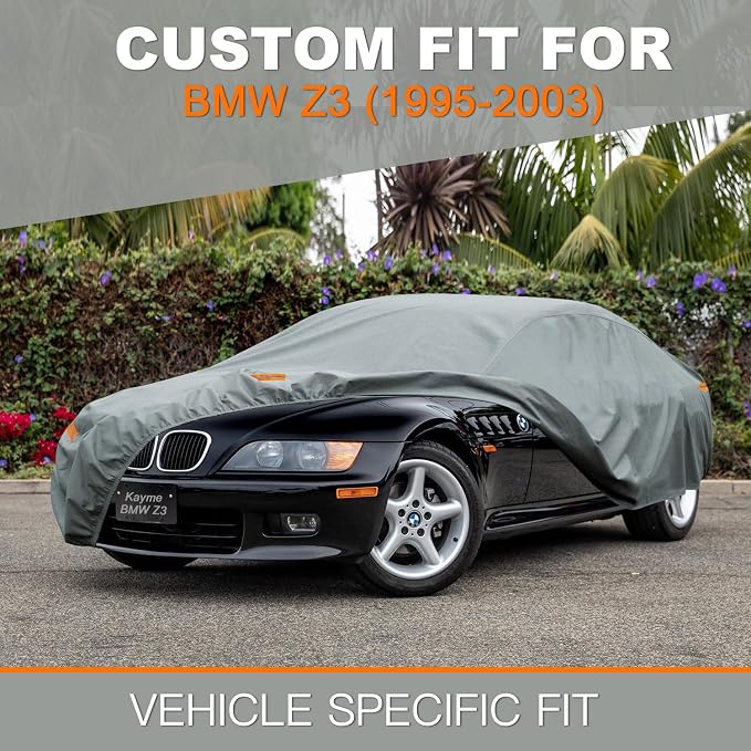 Kayme Heavy Duty Car Cover Custom Fit BMW Z3 Coupe Cabriolet, Waterproof All Weather for Automobiles, Full Exterior Covers Sun Rain UV Protection.