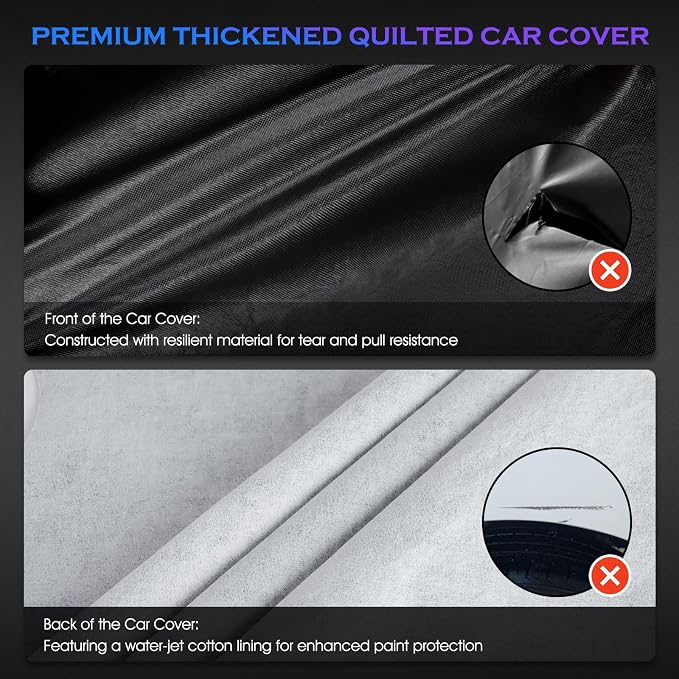 Car Cover Custom Fit for Honda Civic 1991-2025,Toyota Corolla 2000-2025,6 Layers Truck Cover Waterproof All Weather for Automobiles,Outdoor Full Exterior Cover,Rain, Sun, Wind Protection,Black