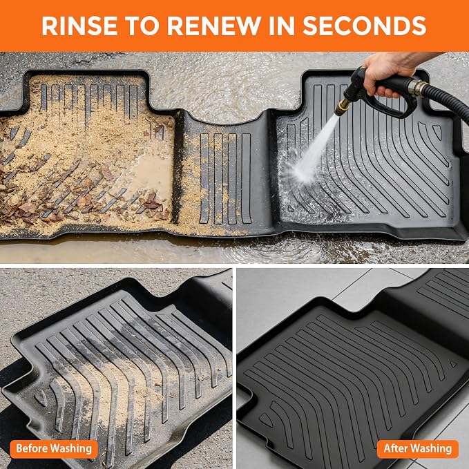 Floor Mats for Kia Sportage Hybrid 2023-2026 (for HEV,Not for PHEV or Fuel) | Custom Fit Heavy Duty TPE All Weather Protection, Waterproof Non-Slip Black (Two-Row Floor Mats & Cargo Liner)