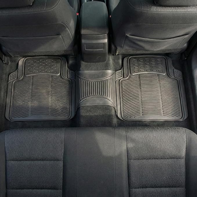 ZONETECH Rubber Car Interior Floor Mat Premium Quality All Weather Protection-Perfect for Car, Truck and SUV