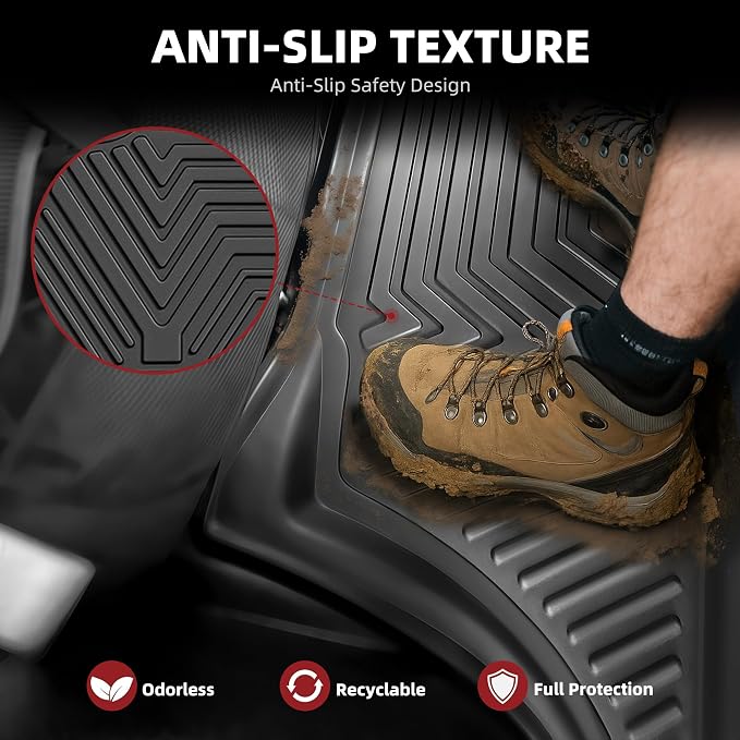 YITAMOTOR Floor Liner and Cargo Mats Fit for Honda Odyssey 2018-2026 Mini Passenger Van, All Weather TPE Car Floor Liners,Durable Anti-Slip Accessories, 1st & 2nd & 3rd Row & Cargo Liner, Black