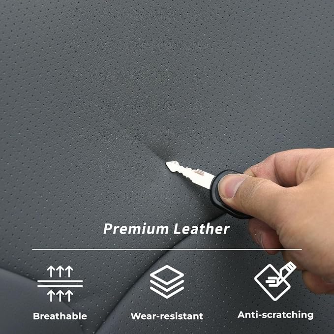 coverdream Leather Seat Covers for Toyota Sienna 2021–2026 XSE/XLE/Limited/Platinum/Woodland,7-Passenger,2nd Row w/No Leg Rest,Custom Fit Full Set Waterproof Seat Protector,Gray