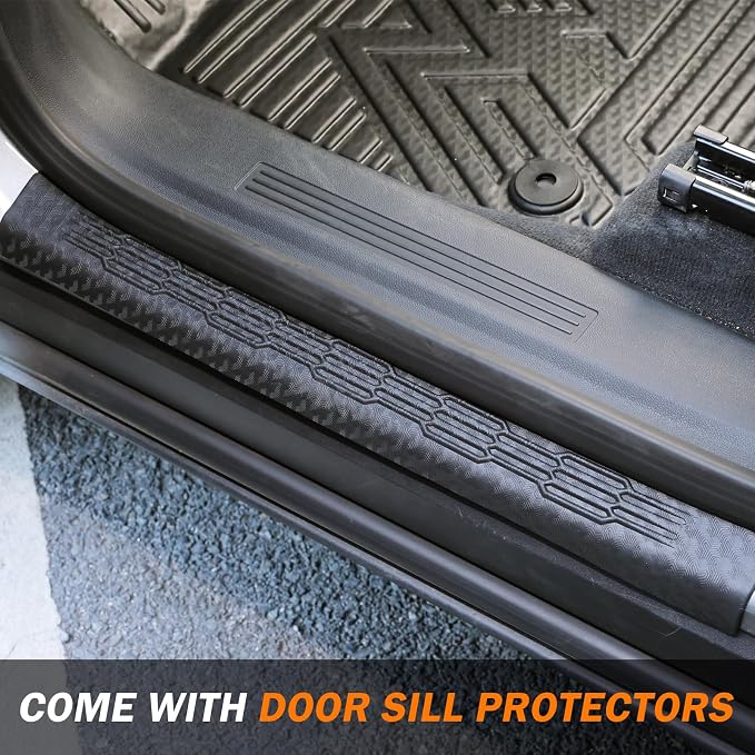 KUST Floor Mats for 2025-2026 Tesla Model Y Juniper (Standard Models Only) | Front Rear Car Mats Accessories, Trunk Cargo Mat, Door Sill Protector, All Weather Protection, TPE Rubber, Raised Edge