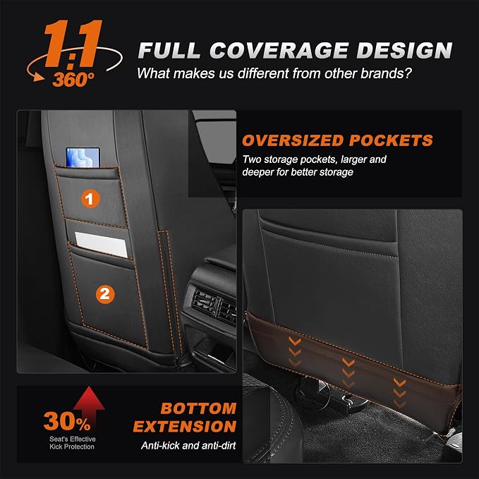 AOMSAZTO Custom Fit Car Seat Covers for Honda CRV: 2023 2024 2025 2026 Full Set Faux Leather Car Seat Cover Waterproof (5 Seats,Black)