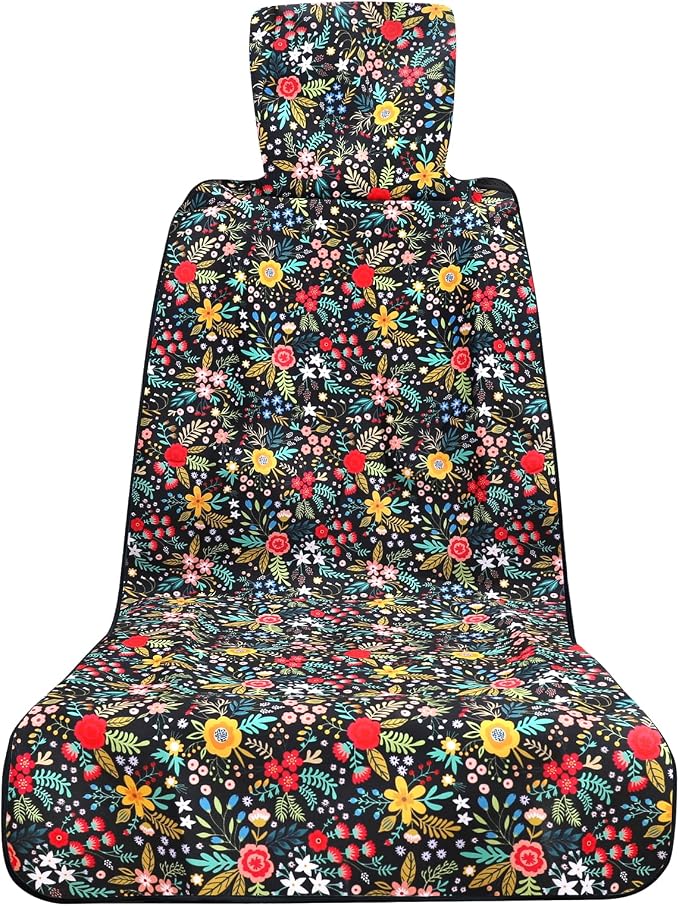3tyto Universal Car Seat Covers, Waterproof Neoprene Seat Covers - Waterproof & Sweatproof, Machine Washable, Non-Slip Seat Protector for Car, Truck, SUV, Van (Floral, 1 Pack)