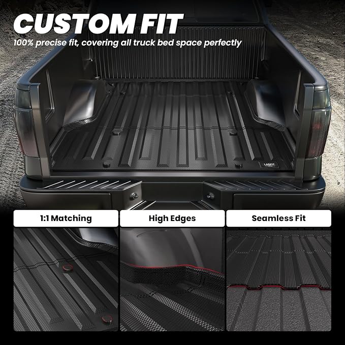 LASFIT 5.5FT Bed Mat Fit for Ford F-150 2004-2014 | Lincoln Mark LT 2006-2008 67" Truck Bed Box All Weather Protector TPE Durable Bed Liner Non-Slip Easy Clean-Not Fit for Drop in Bedlienr