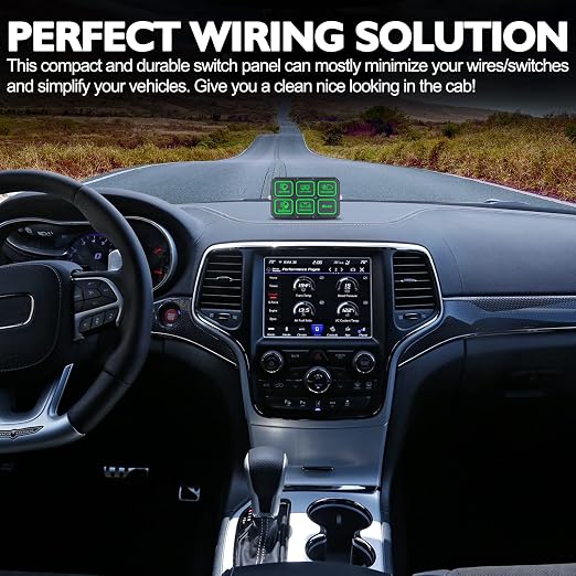 6 Gang Switch Panel, RFROAD LIGHTING Touch Panel Circuit Control Box for Truck Marine Off-Road Car with Push Button, Waterproof and Dustproof, 2 Years Warranty