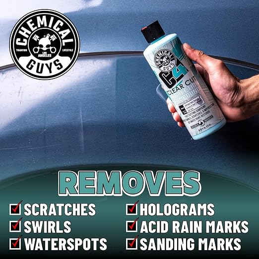 Chemical Guys, C4 & P4 Compound & Polish Paint Correction Kit, 2 x 16 oz | Cut scratches, swirls and towel marks with C4, then refine depth and gloss with P4, safe on clear coat paint