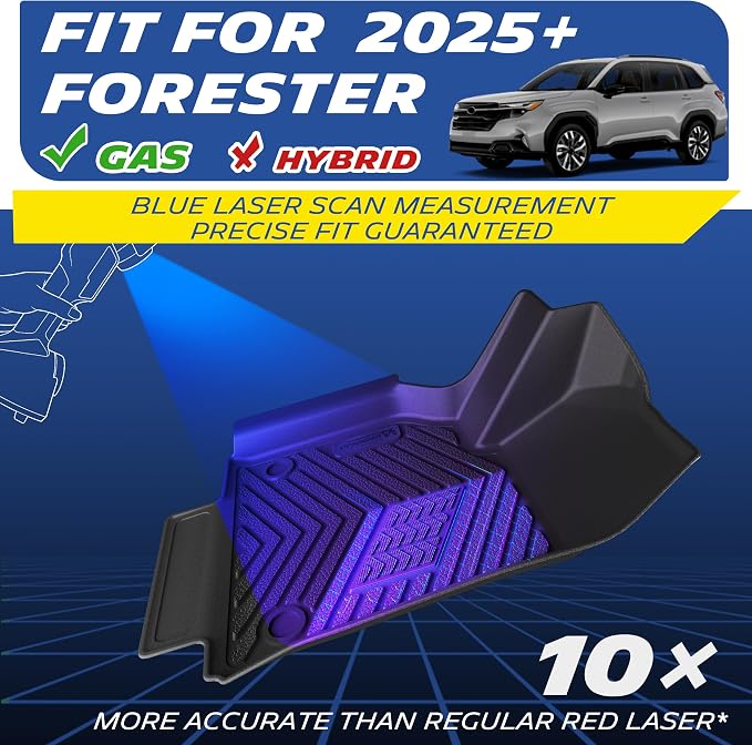 Michelin Vehicle Mats for 2025-2026 Subaru Forester Gas (4 Piece) | Not Fit Hybrid & 2025 Wilderness, All-Weather TPE Custom Fit Liner, Premier