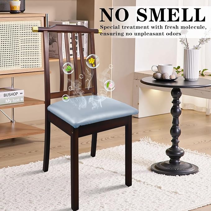 Dining Chair Seat Covers Set of 8, PU Leather Kitchen Chair Seat Covers Stretch Waterproof Dining Room Chair Cover for Kitchen/Dining Room/Hotel, Tasteless seat covers for chairs (Grey 8 PCS)