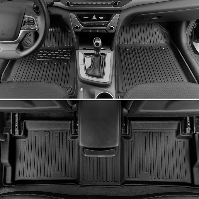 Floor Mats for Hyundai Elantra Gas 2017-2020, All Weather Floor Mats Trunk Cargo Liner and Door Sill Guards Accessories, Full Coverage Set